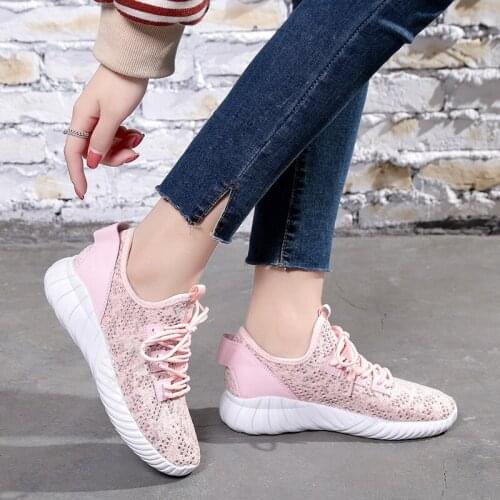 Spring Summer Women Casual Sneakers Mesh Stretch Flat Platform Fashion Ladies Lace Up Shoes Female Leisure Footwear Walking Shoe