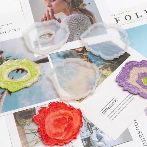 Silicone Crystal Epoxy Resin Mold Irregular Wave Coaster Mat Casting Mould Handmade DIY Crafts Decoration Making Tools