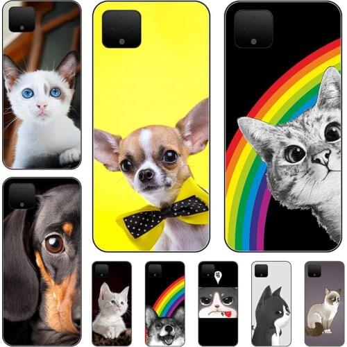 Silicone Phone Case Cover For Google Pixel 4 Case Cute Cartoon Print Soft Back Cover For Google Pixel 4XL 4 XLCases Shell Coque