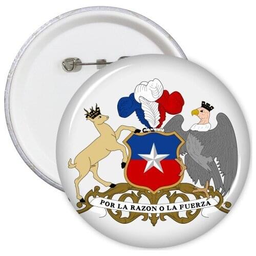 Chile National Emblem Country Symbol Mark Pattern Round Pin Badge Button 5pcs