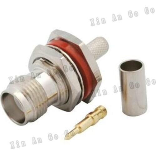 TNC female crimp RF connector RP-TNC female Plug Crimp for RG58 RG142 LMR195 coaxial cable fast ship