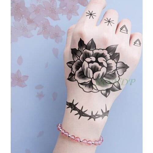 Waterproof Temporary Tattoo Stickers flower symbol triangle hand arm tattoos Fake Tatto Flash Tatoo for Girl Women Men kid