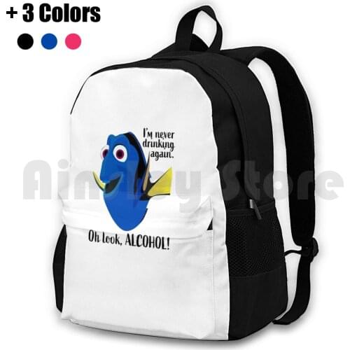 Dory I'M Never Drinking Again Outdoor Hiking Backpack Waterproof Camping Travel Dory Never Drinking Again College Plus Beer