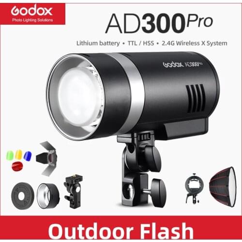 Godox AD300Pro Outdoor Flash Light 300Ws TTL 2.4G 1/8000 HSS with 2600mAh Battery for Canon Nikon Sony Fuji Olympus Pentax