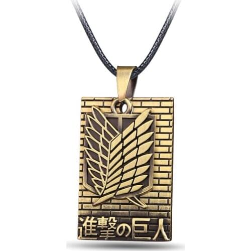 MJ Jewelry Anime Attack on Titan Bronze Shingeki no Kyojin Cosplay Jewlery Wings of Liberty Pendant Necklace