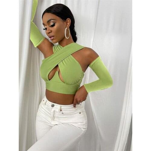 Kayotuas Women T-Shirt Hollow Out Top Sexy Short Brown Black Clothes Fashion New Summer Hot Sale Slim Fit Streetwear