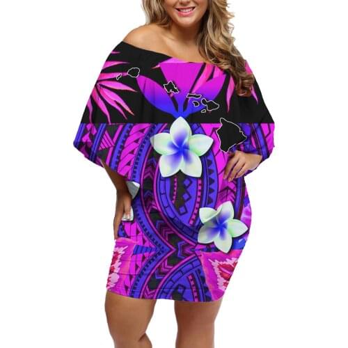 HYCOOL Women Off Shoulder Summer Yellow Sleeveless Midi Polynesian Tribal 2021 Hawaii Bodycon Dress Party Sexy Dresses Beach