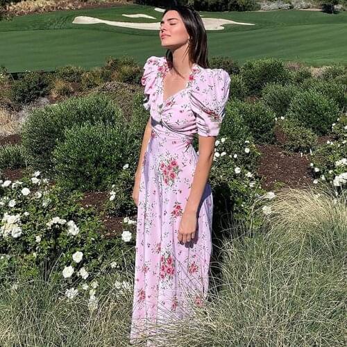 New Summer WomenS Dress 2021 Floral Print Dress Long Evening Female Vintage Maxi Party Beach Women Dresses Casual Light Prom