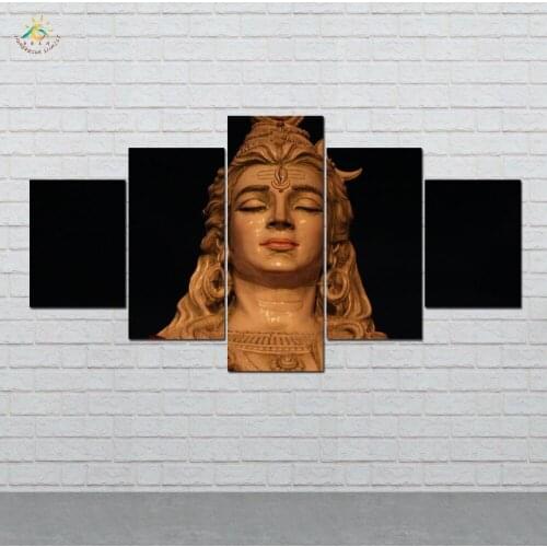 Gold Shiva Lord Wall Art HD Prints Canvas Art Painting Modular Picture And Vintag Poster Canvas Painting Home Decor 5 PIECES