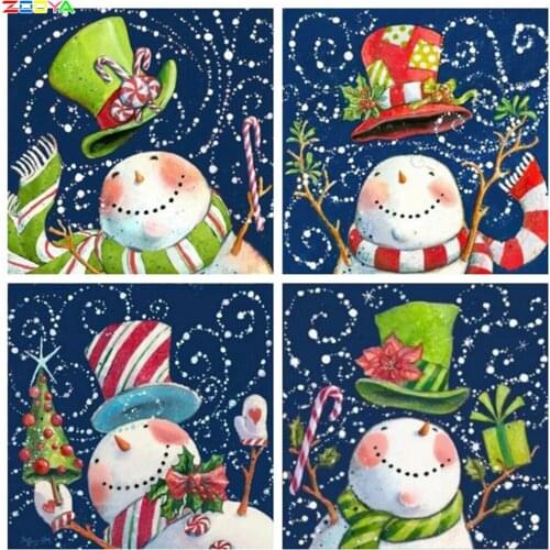 ZOOYA Diamond Painting Snowman Full Angle Diamond Winter 5d Diy Diamond Embroidery Cartoon Home Decoration Christmas Gift A60038