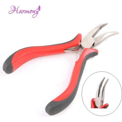 1pcs Black Red With Teeth Hair Extensions Pliers Professional Pliers Pulling Tool For Silicon Micro Rings Beads High Quality