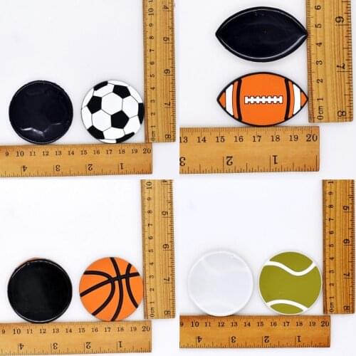 10 pcs DIY Big Size Football Soccer Basketball Volleyball Tennis Rugby Balls Flatback Crafts Handmade Work Soft Accessory