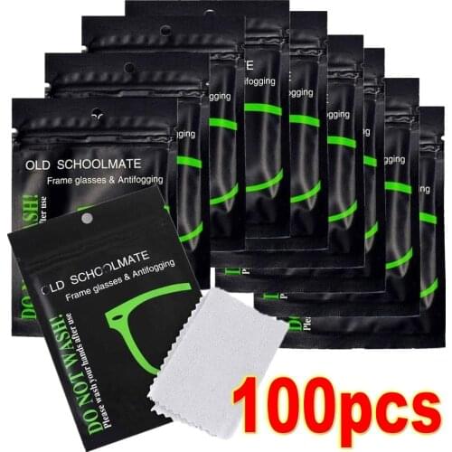 100Pcs Reusable Anti-Fog Wipes Glasses Pre-moistened Antifog Lens Cloth Defogger Eyeglass Wipe Prevent Fogging for Glasses Cheap