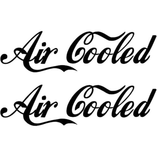 17.8*4.7CM 2x AIR COOLED Fashion Word Art Car Styling Decals Car Stickers Accessories Black/Silver C9-0580