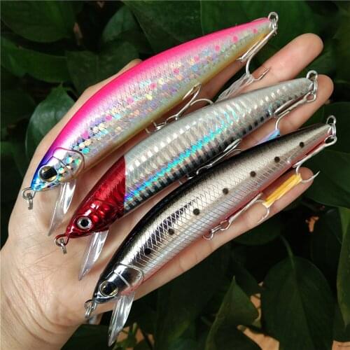 3pcs 12cm 40g deep diver sinking 2m Minnow Fishing Lure Hard Artificial Bait 3D Eyes Fishing Wobblers Crankbait Minnows