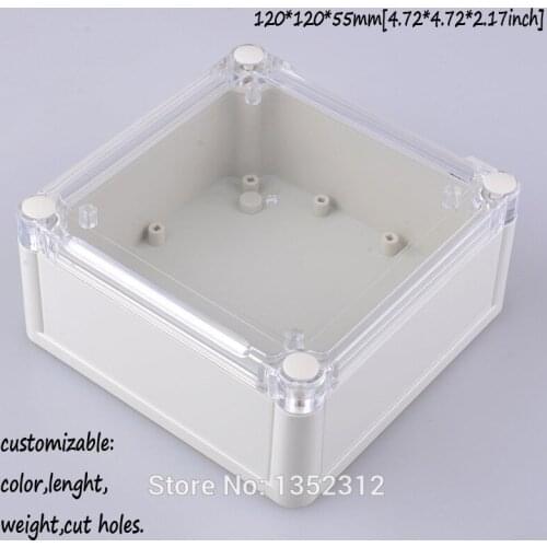 3 pcs/lot 120*120*55mm IP68 plastic waterproof enclosure DIY project box for electronic plastic housing junction switch box