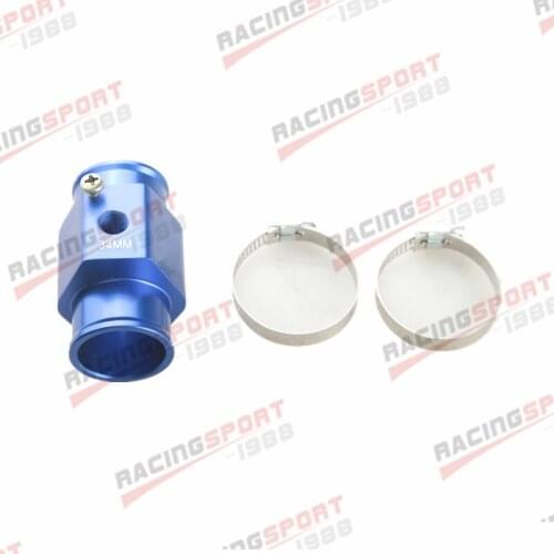 34MM 1/8" NPT Water Temperature Sensor Adapter Gauge Radiator Adapter And Clamps