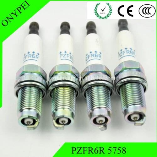 4x PZFR6R-5758 Car Spark Plug For PASSET JETTA Golf Bora Touran POLO A1A3 SKODA Octavia Superb PZFR6R 5758
