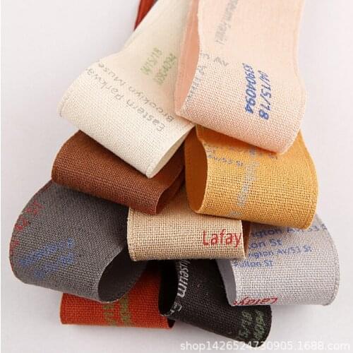 5 yards/lot Letter Printed Linen Ribbon for Diy Bowknot Hair Accessories Clothing Hat Gift Box Cake Bouquet Packaging Material
