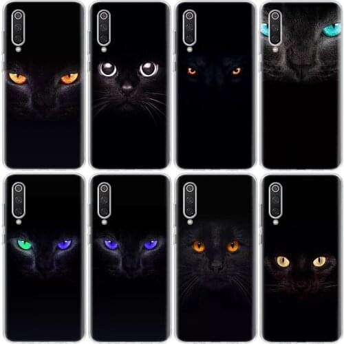 Black Cat Staring Eyes Phone Case For Xiaomi Mi Note 11 10 9 CC9 10T 8 A3 A2 A1 M2 F2 Lite Pro X3 K20 F1 F3 CC9E 6X 5X Cover