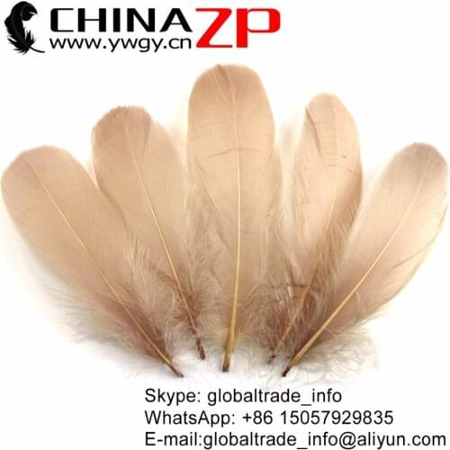 CHINAZP Factory Exporting 200 pcs/lot 10-20cm Premium Handpicked Painted Champagne Soft Loose Goose Nageoires Plumage Feathers