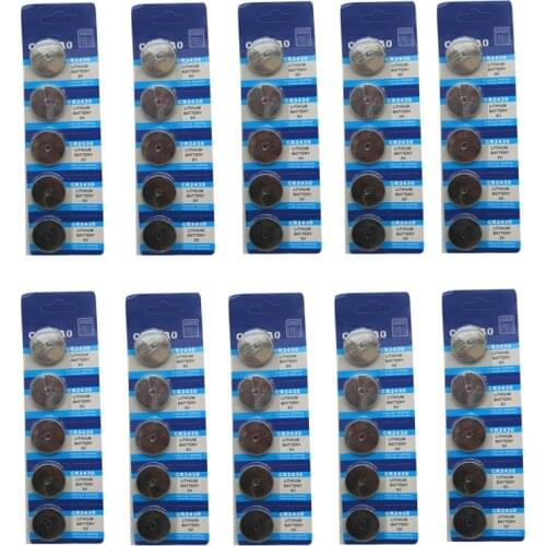 Lot 50pcs CR2430 DL2430 BR2430 KL2430 3V Lithium Battery Button Coin Cell Batteries For Camera Watch Toys Remote