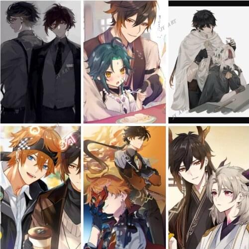 Game Poster Genshin Impact/Young Master/Zhong Li Anime Canvas Painting Nordic Poster Print Wall Art Picture Modern Room Decor