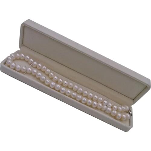 Classic bride wedding pearl necklace with elegant jewelry box 43cm 17inch Large freshwater 10-11mm beads chokers necklace