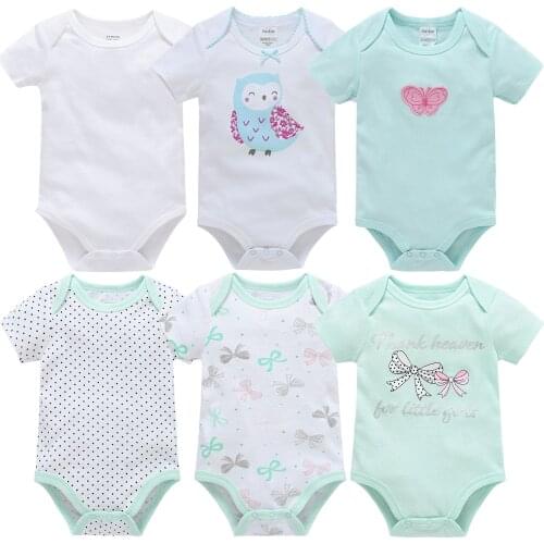 Toddler Baby Girls Bodysuits Bebe Fille Unisex One Piece 6PCS Infant Baby Boys Onesies 0-12M Newborn 100%Cotton Roupas de bebe