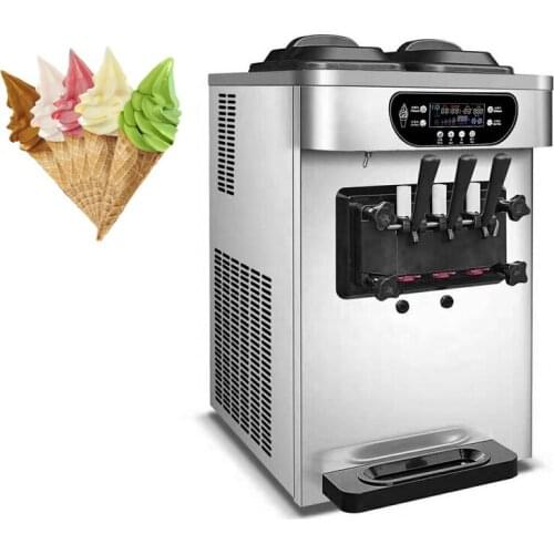 Commercial Ice Cream Maker Machine 3 Flavors For Soft Ice Cream Stainless Steel Ice Cream Machine