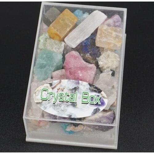 A Box Of Natural Crystal Mineral Energy Healing Collection Of Ornamental Gifts