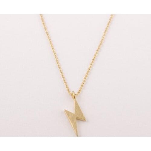 Fashion silver plated Lightening Bolt Necklace Pendant Necklace for women
