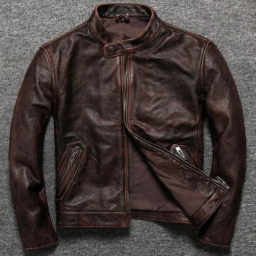2020 Korean Fashion Overcoats Mens Genuine Leather Jackets And Coats 5XL Real Cow Leather Jackets Clothing Brand Streetwear AA19