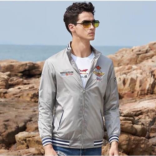 Bruce&Shark Top Quality Men Jacket Thin cotton inside Winter Spring Embroidery Men Coat Male Blouse Fashion Casual plus size 4Xl