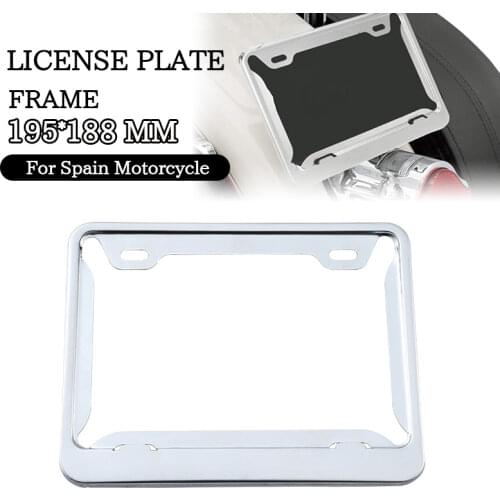 Carbon Fibe Car License Plate Holder Frame For Spain Motorcycle License Number Plate Stainless Steel 195*188 MM