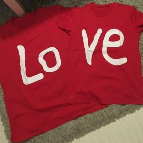 2020 New Hot Sale Lovers Summer Funny Shirt Woman Men Couple T Shirts Love Printing Cool Short Sleeve Couples Boyfriend Clothing
