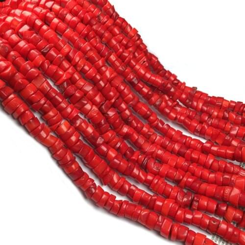 2020 New Ladies DIY Bracelet Necklace Jewellery Bead Exquisite Gift Red Irregular Cylindrical Coral Bead Size 9-10mm
