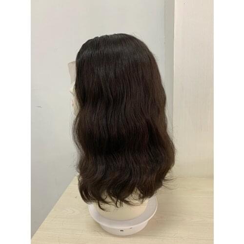 NEW LACE TOP European virgin hair unprocessed 14inch color4 kosher wig Best Sheitels wigs free shipping