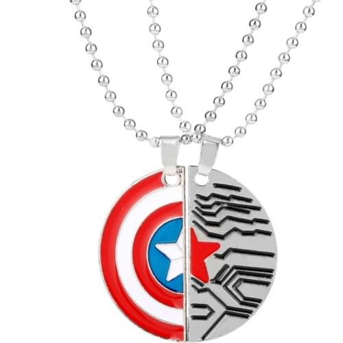 The Avenger US Captain Shield Sign Necklace For Women Lover Couple Pendant Choker Jewellery Necklaces for Teen Girls