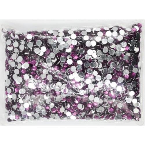 Lt.grape Color 1.5~12mm Flat Back Round Acrylic Rhinestones Beads,3D Acrylic Resin Nail Art / Garment Decoration