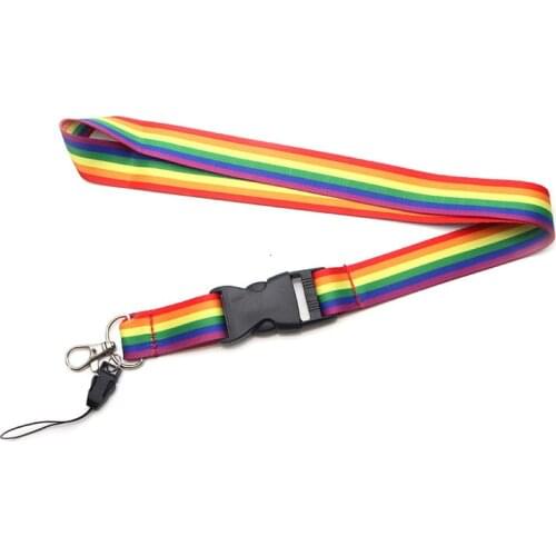 Rainbow Mobile Phone Straps Neck Lanyards For Keys ID Card Mobile Phone USB Holder Hang Rope Webbing