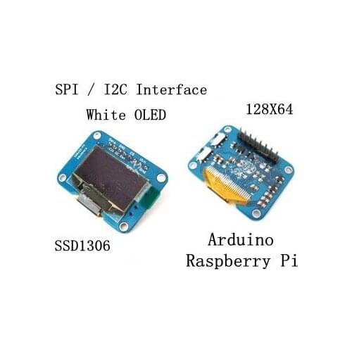 Raspberry Pi 0.96 inch SPI White OLED Display Screen Module SSD1306 Drive IC 128*64 I2C Interface 128*64