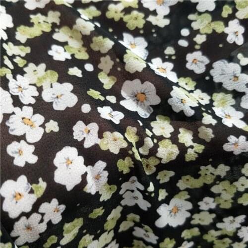 Chiffon Fabric Print Twisted Dropping Cloth Family Wear Dressing Shirt Trousers DIY Sewing Fabric