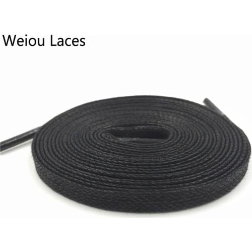 Weiou Unisex 100% Cotton Waxed Shoe Laces Waterproof Shoelaces For Casual Shoes Dress Boots Flat Wax Widen Shoelaces 8mm Width