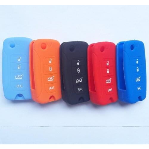 Runfa Auto Flip Remote Key Fob 3+1 Button For Jeep Renegade Silicone Key Cover