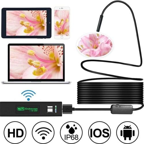 Wifi Mini Camera HD 720P 1200P Semi Rigid Tube Endoscope Camera Wireless Wifi Borescope Video Inspection for Android/iOS
