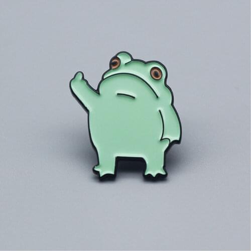 Hilarious Animal Frog Cartoon Brooch Disdain Individuality Small pin Enamel Metal Cool Badge Jacket Jeans Backpack Ornaments