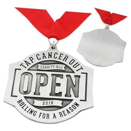 Factory OEM LOGO Medals with ribbons low price Customized metal antique silver medals