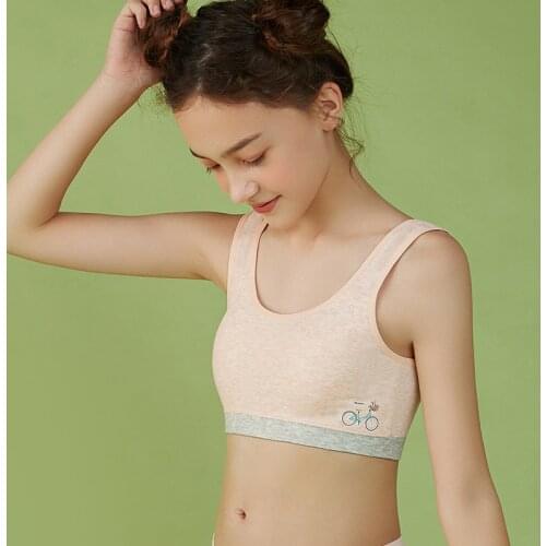 Girls Vest 12-14-16 Years Old Puberty Girls Silk Inner Bra Big Girls Underwear Breathable Elastic Rimless