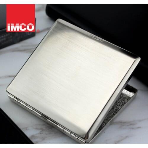 100% Original IMCO Anti-pressure Moistureproof Ultrathin Metal brass fine cigarette case box Capacity of 16 cigarettes men gift